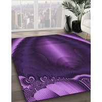 Patterned Dark Orchid Purple Rug, pat188pur