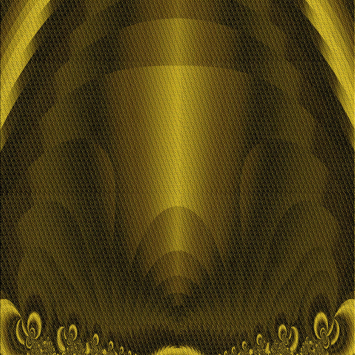 Patterned Dark Yellow Green Rug, pat188yw