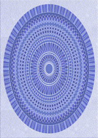 Machine Washable Transitional Blue Rug, wshpat1880blu