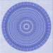 Round Machine Washable Transitional Blue Rug, wshpat1880blu