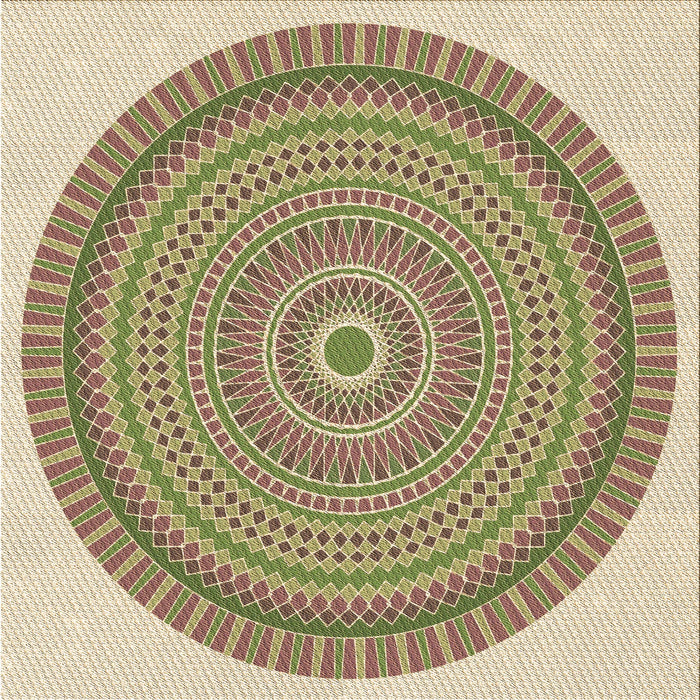 Round Patterned Brown Rug, pat1880brn