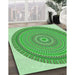 Machine Washable Transitional Jade Green Rug in a Family Room, wshpat1880grn