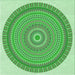 Round Patterned Jade Green Rug, pat1880grn