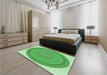 Patterned Jade Green Rug in a Bedroom, pat1880grn