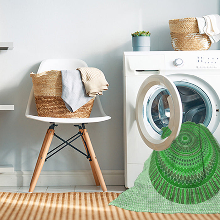Machine Washable Transitional Jade Green Rug in a Washing Machine, wshpat1880grn