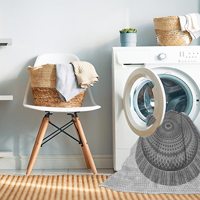 Machine Washable Transitional Gray Rug in a Washing Machine, wshpat1880gry