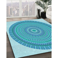 Patterned Blue Rug, pat1880lblu