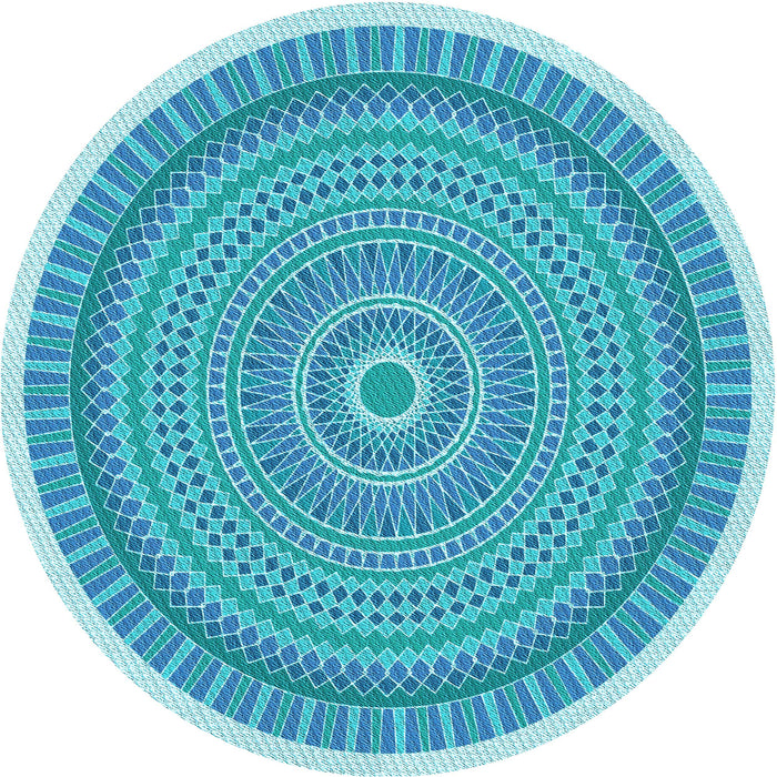 Square Patterned Blue Rug, pat1880lblu