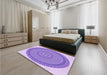 Patterned Purple Rug in a Bedroom, pat1880pur