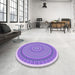 Round Patterned Purple Rug in a Office, pat1880pur