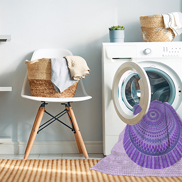 Machine Washable Transitional Purple Rug in a Washing Machine, wshpat1880pur