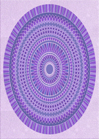 Machine Washable Transitional Purple Rug, wshpat1880pur