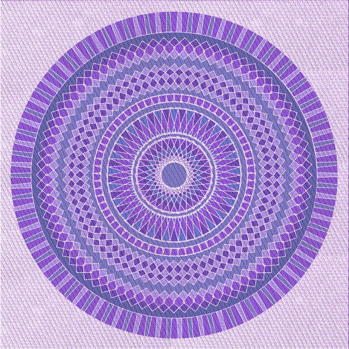 Round Machine Washable Transitional Purple Rug, wshpat1880pur