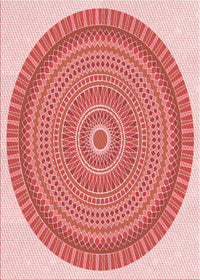 Machine Washable Transitional Pink Rug, wshpat1880rd