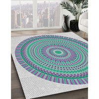 Patterned Mint Green Novelty Rug, pat1880