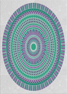 Patterned Mint Green Novelty Rug, pat1880