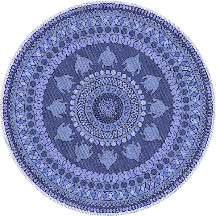 Square Machine Washable Transitional Jeans Blue Rug in a Living Room, wshpat1881blu