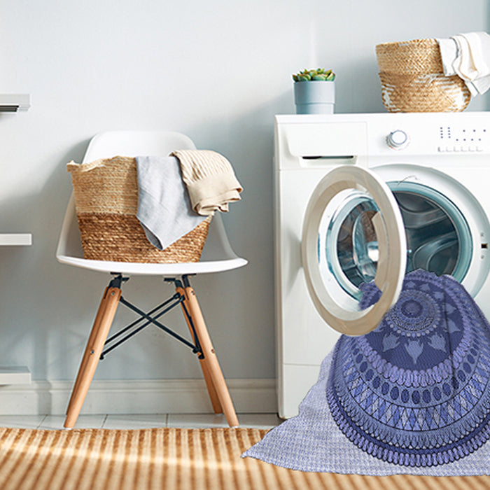Machine Washable Transitional Jeans Blue Rug in a Washing Machine, wshpat1881blu