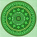 Round Patterned Green Rug, pat1881grn