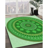 Patterned Green Rug, pat1881grn