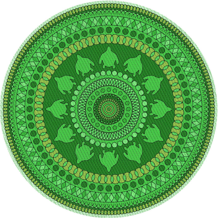 Square Patterned Green Rug, pat1881grn