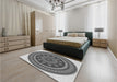 Patterned Silver Gray Rug in a Bedroom, pat1881gry