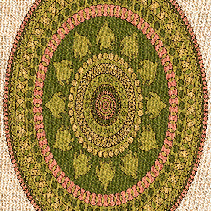 Patterned Yellow Orange Rug, pat1881org