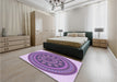 Patterned Bright Lilac Purple Rug in a Bedroom, pat1881pur