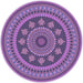 Square Patterned Bright Lilac Purple Rug, pat1881pur