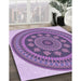 Patterned Bright Lilac Purple Rug in Family Room, pat1881pur