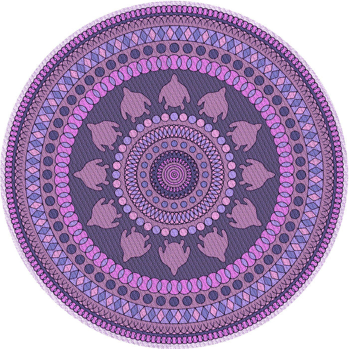 Square Machine Washable Transitional Bright Lilac Purple Rug in a Living Room, wshpat1881pur