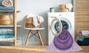 Machine Washable Transitional Bright Lilac Purple Rug in a Washing Machine, wshpat1881pur