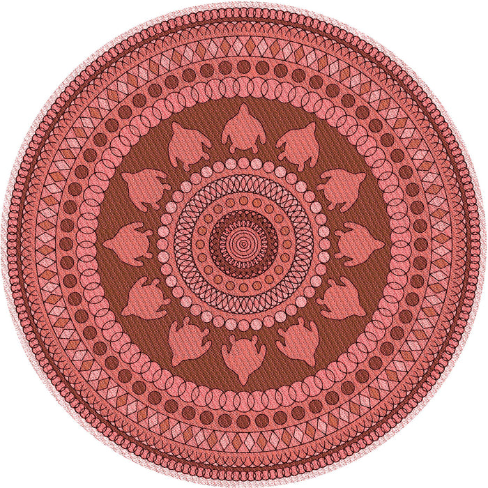 Square Machine Washable Transitional Light Salmon Pink Rug in a Living Room, wshpat1881rd