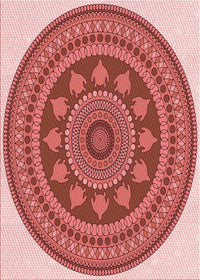 Machine Washable Transitional Light Salmon Pink Rug, wshpat1881rd