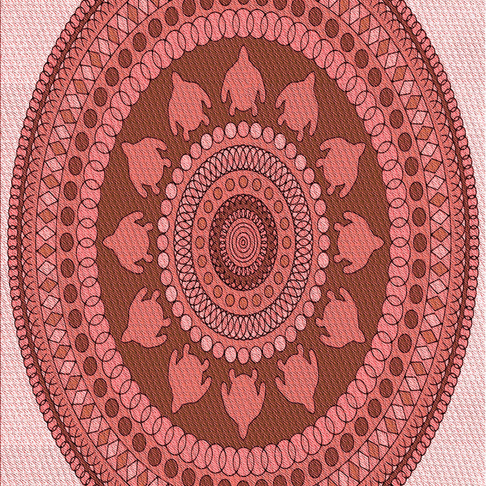 Patterned Light Salmon Pink Rug, pat1881rd