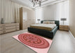 Patterned Light Salmon Pink Rug in a Bedroom, pat1881rd