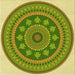 Round Patterned Green Rug, pat1881yw