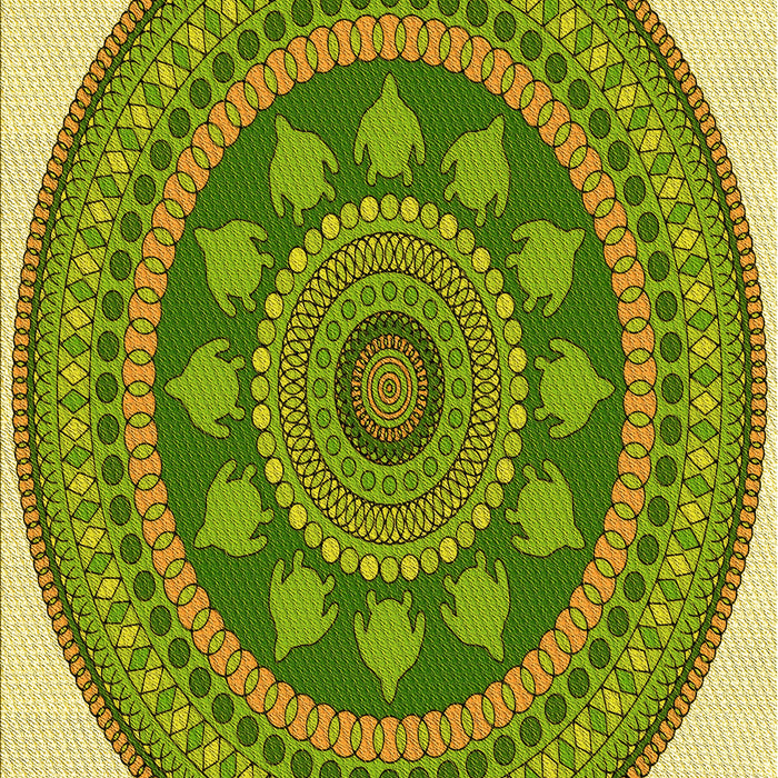 Patterned Green Rug, pat1881yw