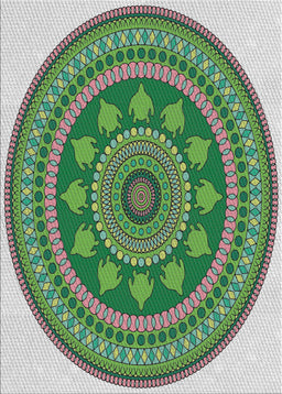 Patterned Light Green Novelty Rug, pat1881