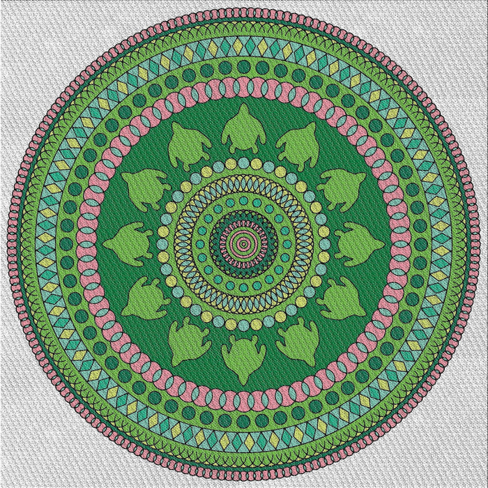 Sideview of Machine Washable Transitional Light Green Rug, wshpat1881