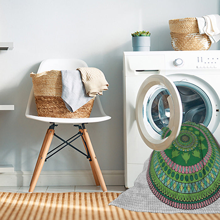 Machine Washable Transitional Light Green Rug in a Washing Machine, wshpat1881