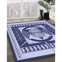 Patterned Sapphire Blue Rug, pat1882blu