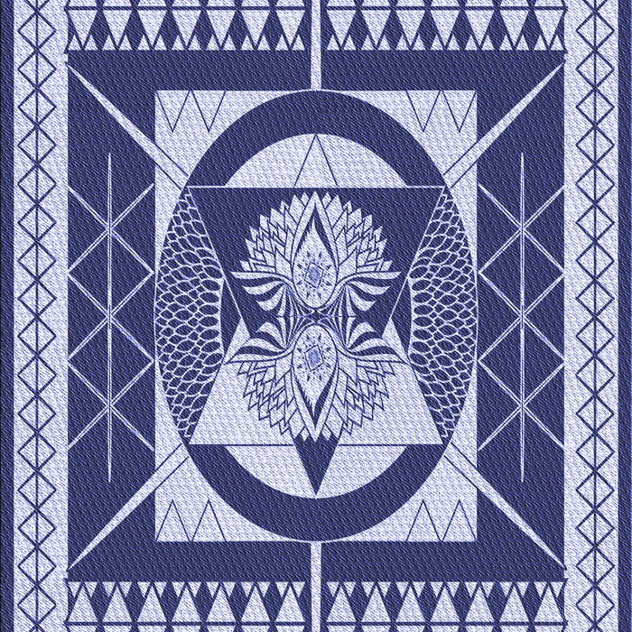 Machine Washable Transitional Sapphire Blue Rug, wshpat1882blu