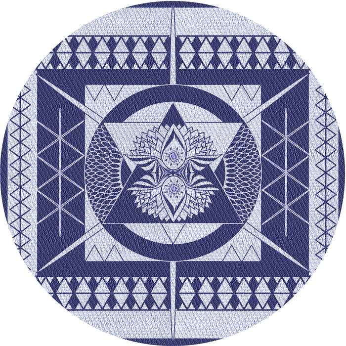 Square Machine Washable Transitional Sapphire Blue Rug in a Living Room, wshpat1882blu