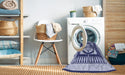 Machine Washable Transitional Sapphire Blue Rug in a Washing Machine, wshpat1882blu