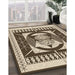 Machine Washable Transitional Sepia Brown Rug in a Family Room, wshpat1882brn