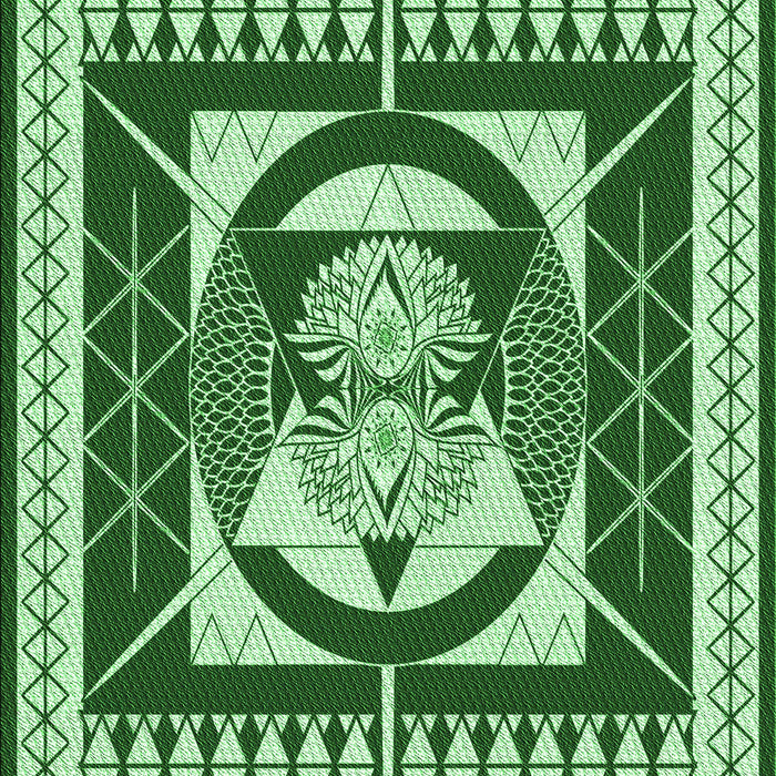 Patterned Deep Emerald Green Rug, pat1882grn