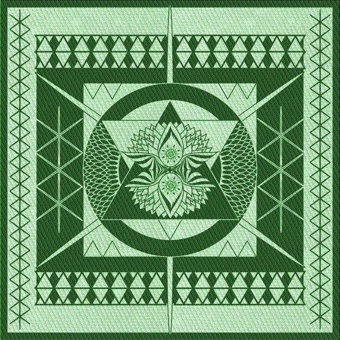 Round Patterned Deep Emerald Green Rug, pat1882grn