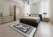 Patterned Light Gray Rug in a Bedroom, pat1882gry