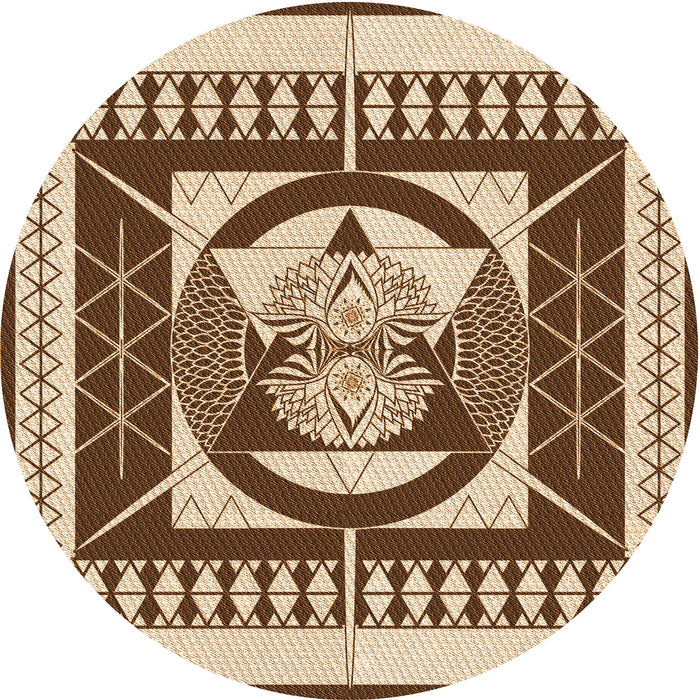 Square Patterned Red Brown Rug, pat1882org